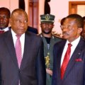 El Presidente de Sudáfrica Cyril Ramaphosa, junto Pascual Obama Asue , Primer Ministro de Guinea Ecuatorial