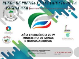 Cartel con la convocatoria de la rueda de prensa del Ministerio de Minas e Hidrocarburos sobre el Año Energético 2019