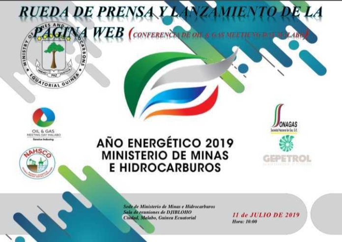 Cartel con la convocatoria de la rueda de prensa del Ministerio de Minas e Hidrocarburos sobre el Año Energético 2019